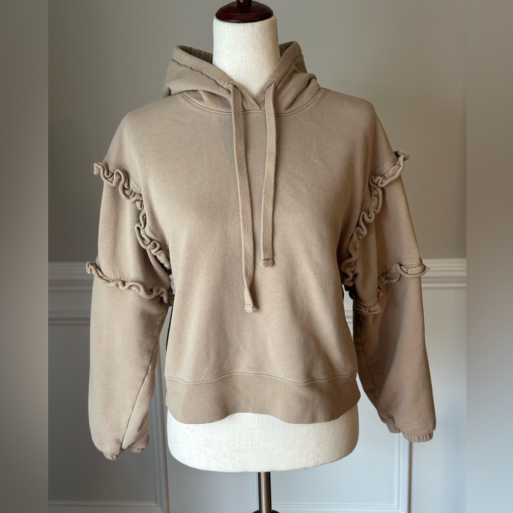 Rebecca Minkoff Evelyn Ruffle-Trim Hoodie size Small